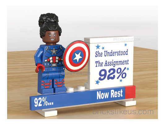 (Pre Order) She Understood the Assignment Minifigure and Display bricks 92 Percent Limited Edition